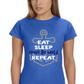 Eat, Sleep, Cruise the World, Repeat graphic T-shirt