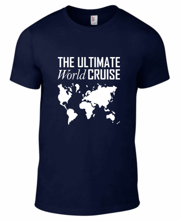 The Ultimate World Cruise written at top with world map below